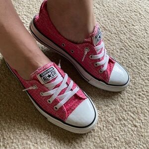 Converse Pink and White Canvas Sneakers Classic Style